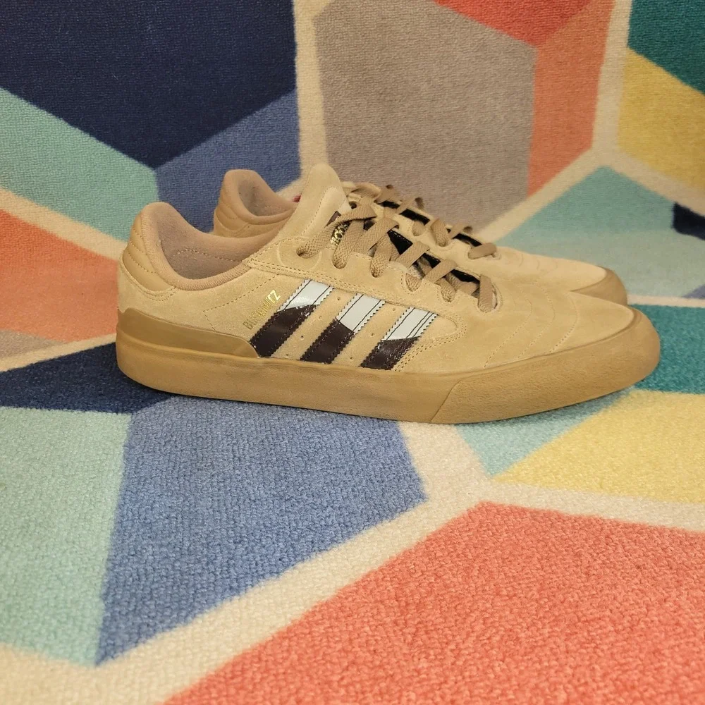 Adidas Dime Busenitz Vulc II Mens 12 Cardboard Brown Suede Skate Shoes IG2044